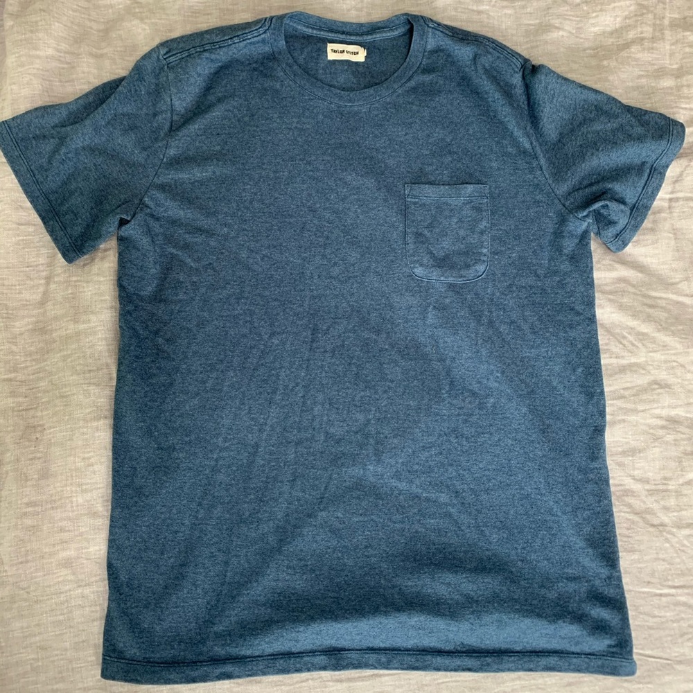 Taylor Stitch Heavy Bag Tee in Dusty Blue XL/44